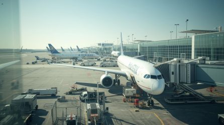A clean image of the airport but airside where the aircraft parks.