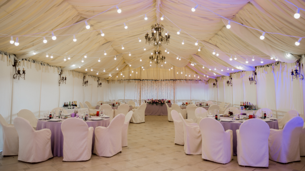 event tents & white venue decoration
